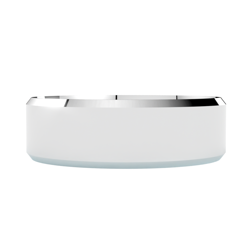 Białe złoto 585 płaska fazowana obrączka ślubna